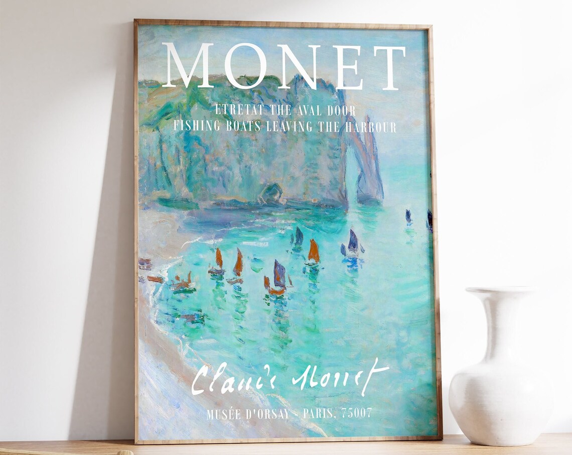 Monet-Inspired Fishing Boats Leaving the Harbour Art Print