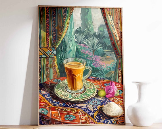 Arabic Coffee Print Syrian Food And Drink Poster Afghan Art Islamic Decor Kitchen Decor Vintage Food Print Islamic Food Poster