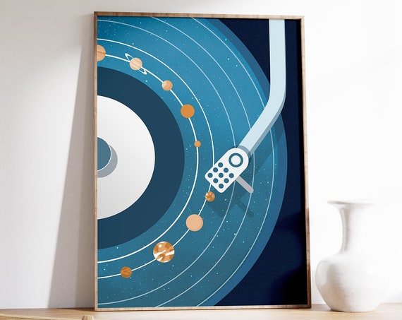 Solar System Vinyl Art Print, Music Decor