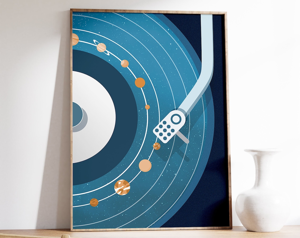 Solar System Vinyl Art Print, Music Decor