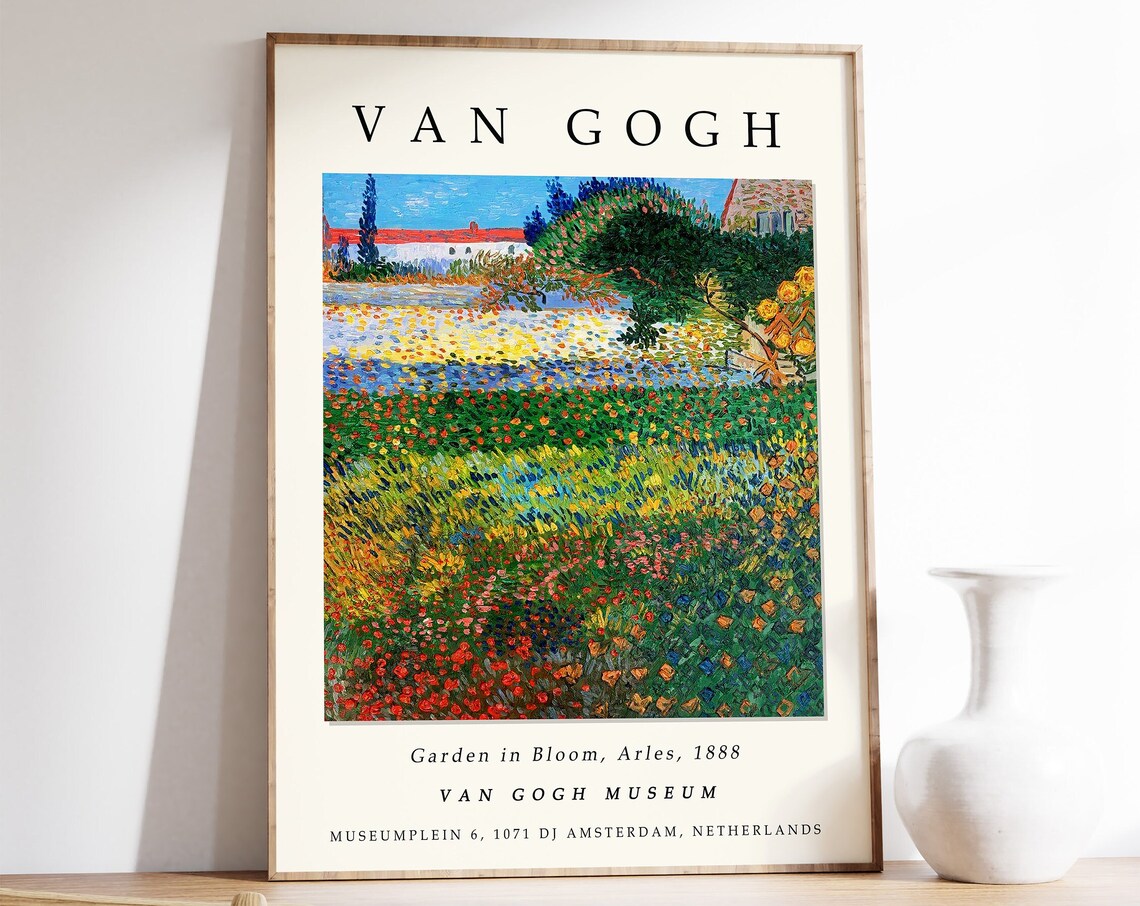 Van Gogh Exhibition Poster, Garden In Bloom Arles Art Print