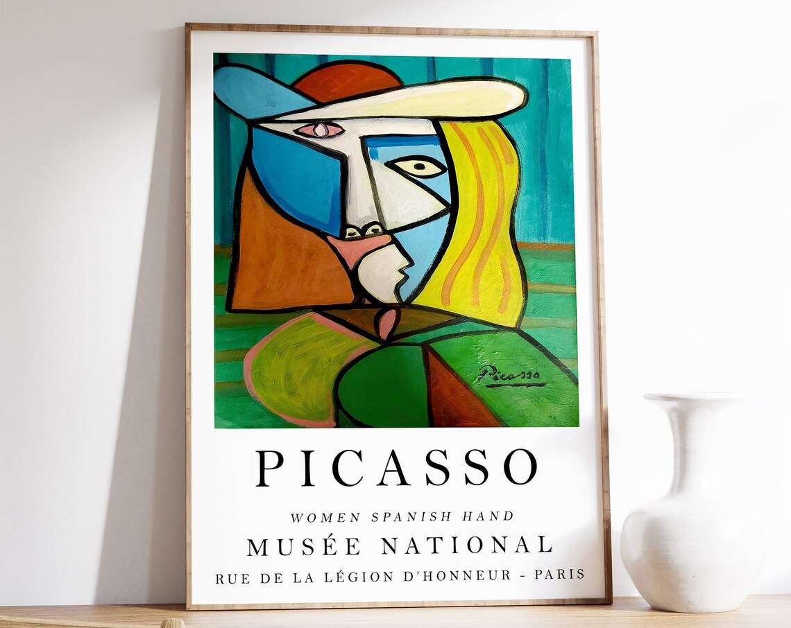 Picasso Exhibition Poster, Spanish Women Cubism Art Print
