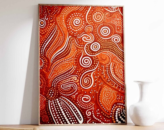 Aboriginal Australian Cultural Art Print, Tribal Decor