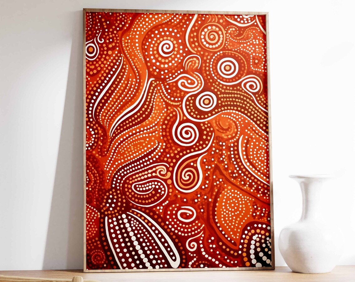 Aboriginal Australian Cultural Art Print, Tribal Decor