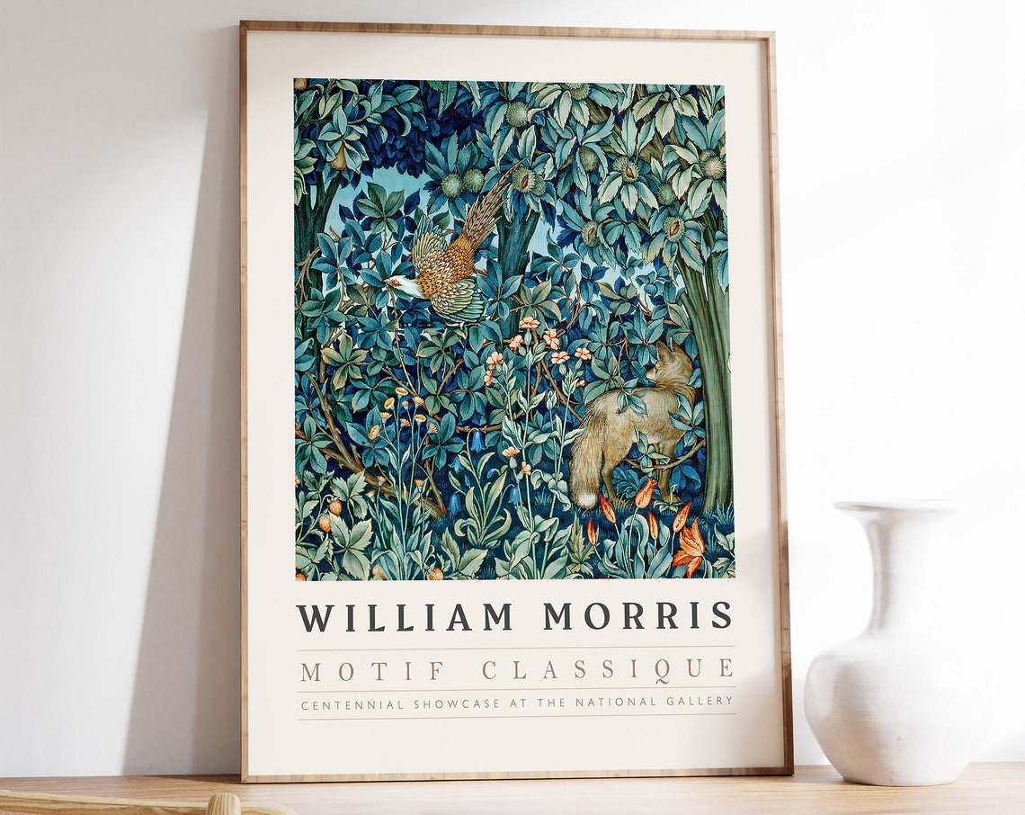 William Morris Forest Pheasant Fox Exhibition Gallery Art Poster