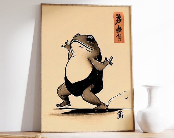 Matsumoto Hoji Poster Japanese Frog Print Funny Frog Print Vintage Japanese Art Print Japanese Decor Funny Animal Gift A1a2a3a4