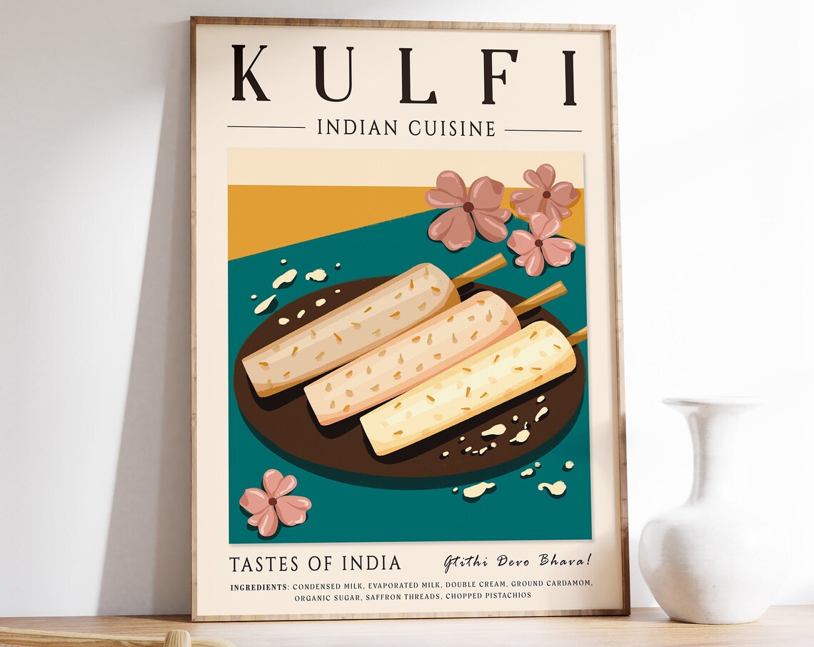 Kulfi Indian Food Poster, Kitchen Decor Art Print