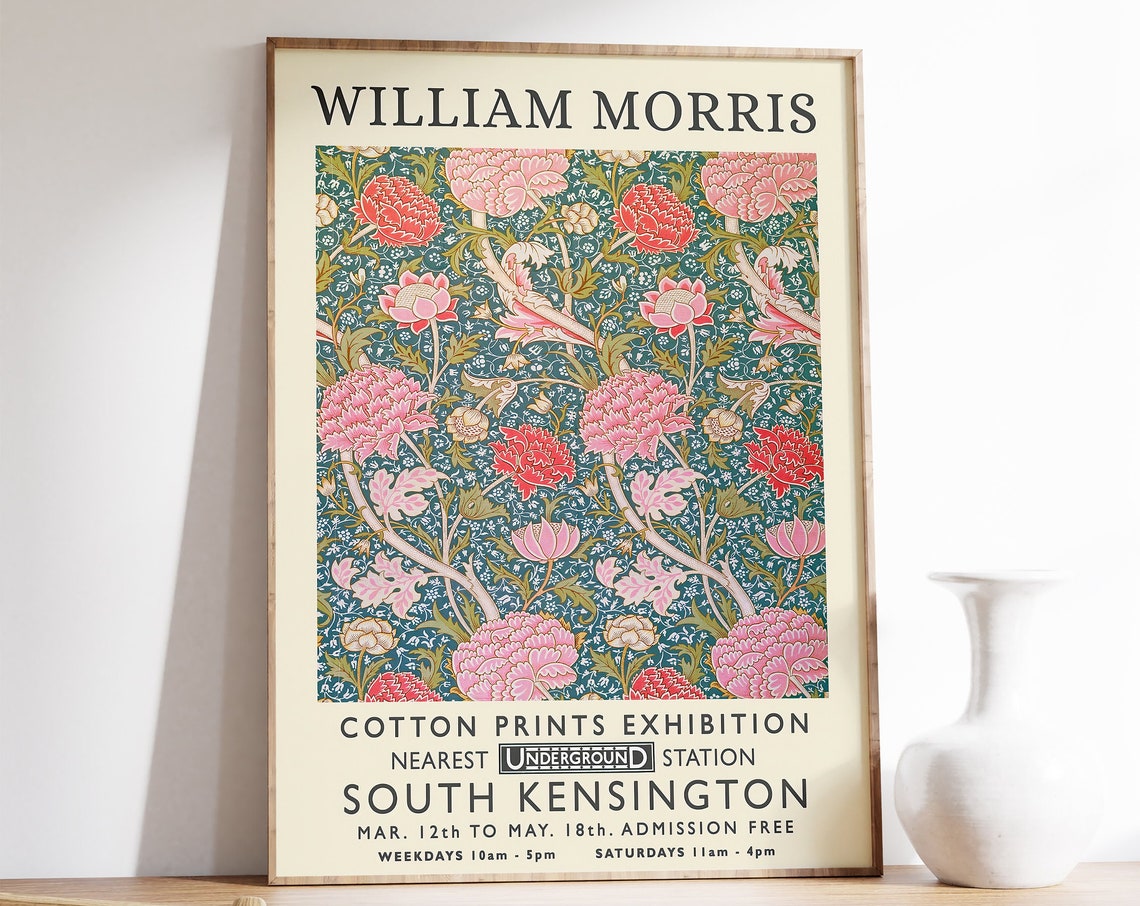 William Morris Floral Textile Exhibition South Kensington Poster