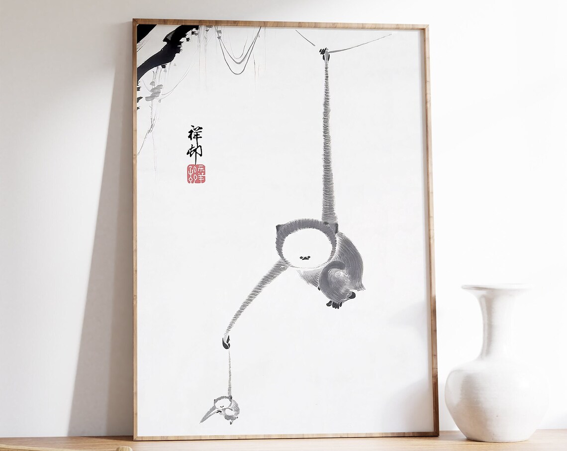Vintage Japanese Animal Illustrations Ukiyo-E Art Print