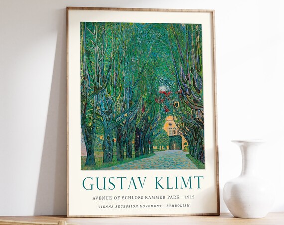 Gustav Klimt Poster Avenue Of Schloss Kammer Park Exhibition Poster Art Nouveau Modern Art Print Wall Art Decor Gift A1a2a3a4