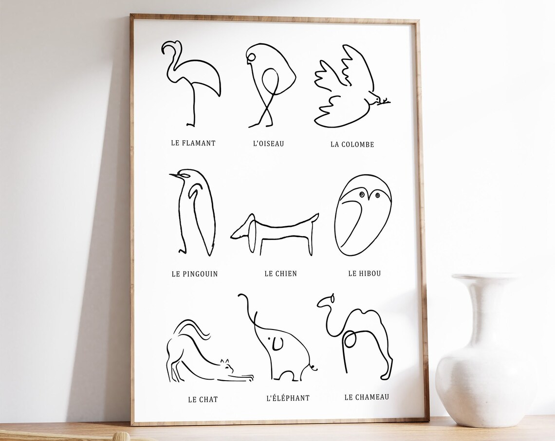 Picasso Minimalist Line Art Poster Print