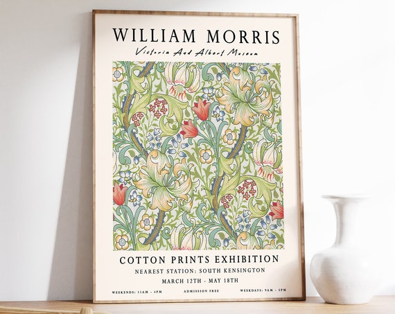 William Morris Print William Morris Exhibition Poster William Morris Wall Art Vintage Wall Art Textile Art Floral Decor A1a2a3a4