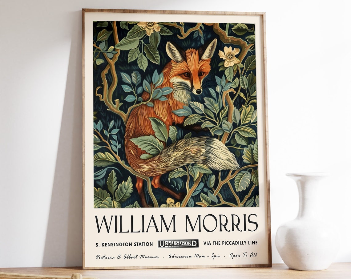 William Morris Fox Woodland London Underground Exhibition Poster