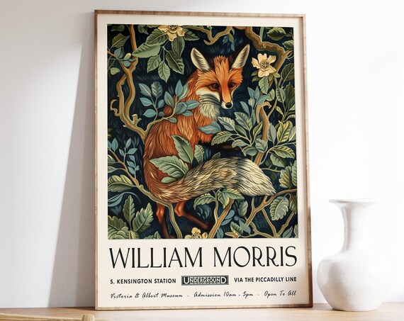 William Morris Fox Woodland London Underground Exhibition Poster