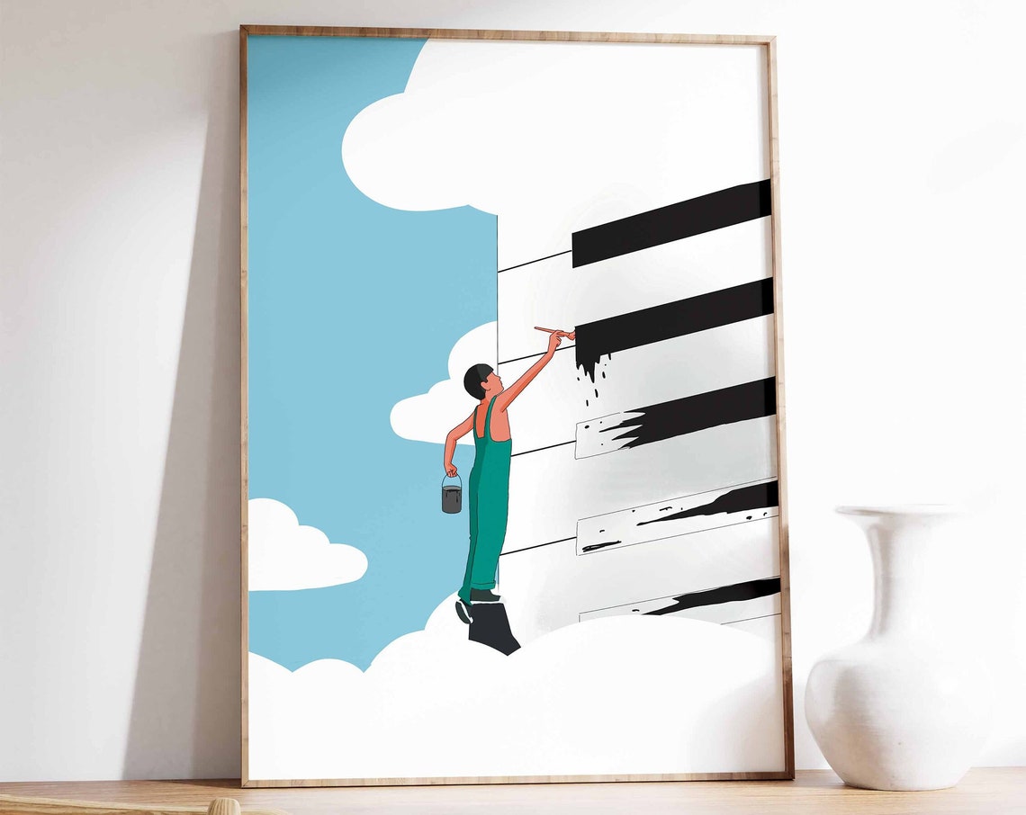 Piano Music Print Music Poster Retro Music Gift Music Wall Art Gift For Music Lover Gift For Musician Vintage Music Art