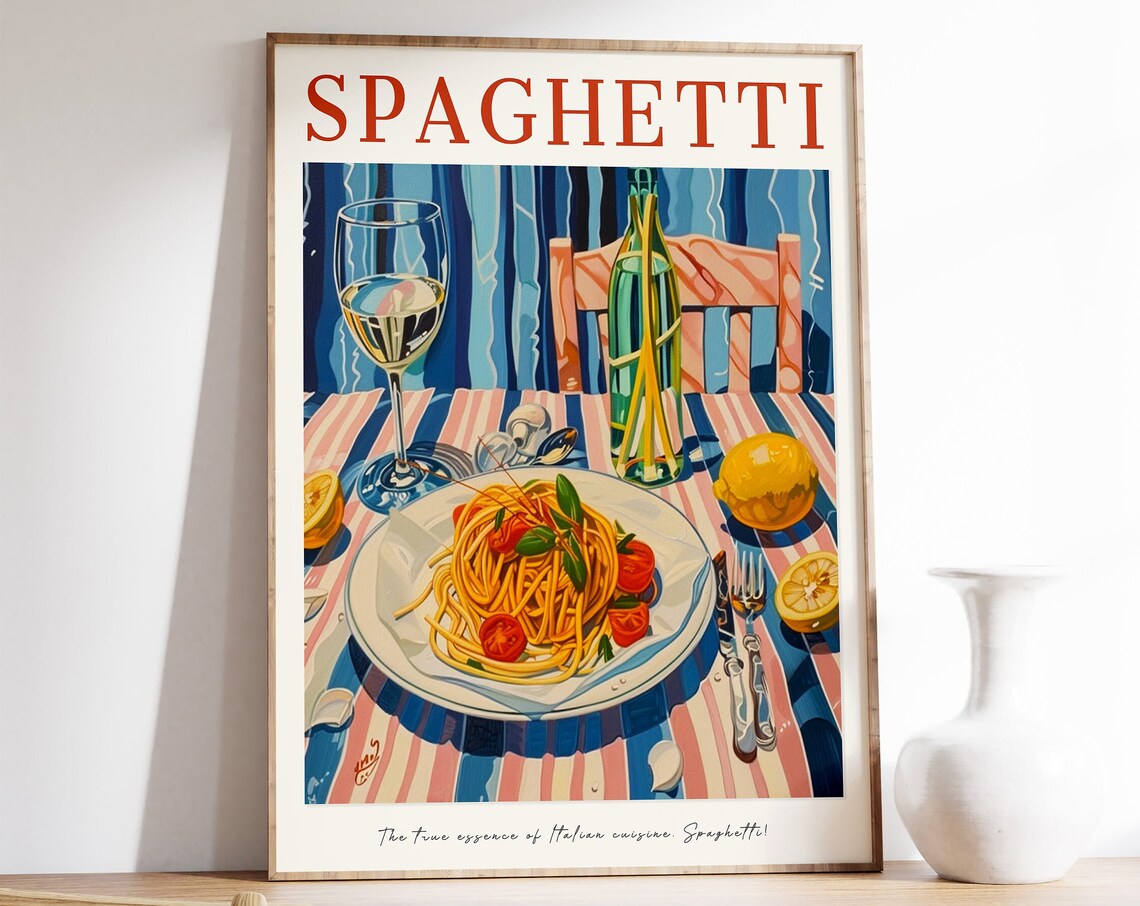 Spaghetti Italian Food Poster True Essence Of Italian Cuisine