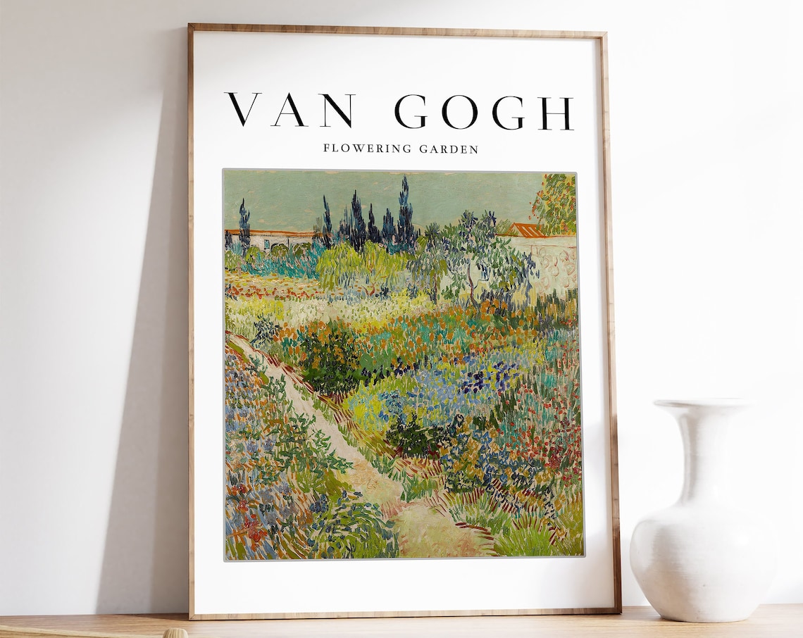 Van Gogh Flowering Garden Art Print, Exhibition Poster