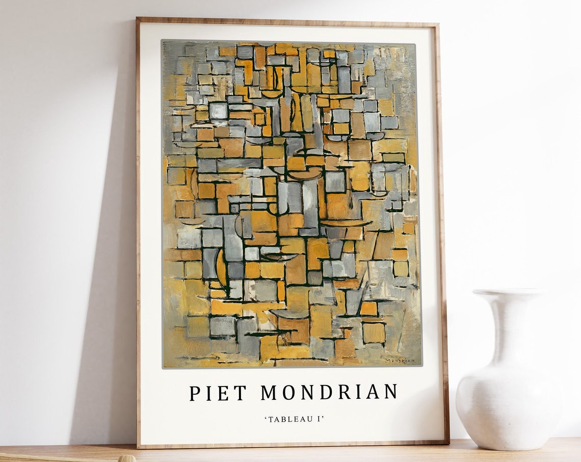 Piet Mondrian Tableau I Cubist Abstract Art Exhibition Poster