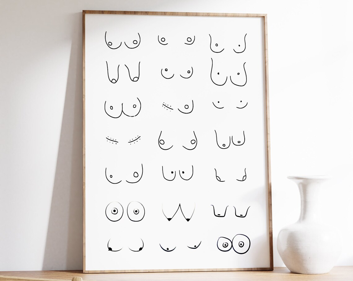 Boob Print, Feminist Female Body Art Poster