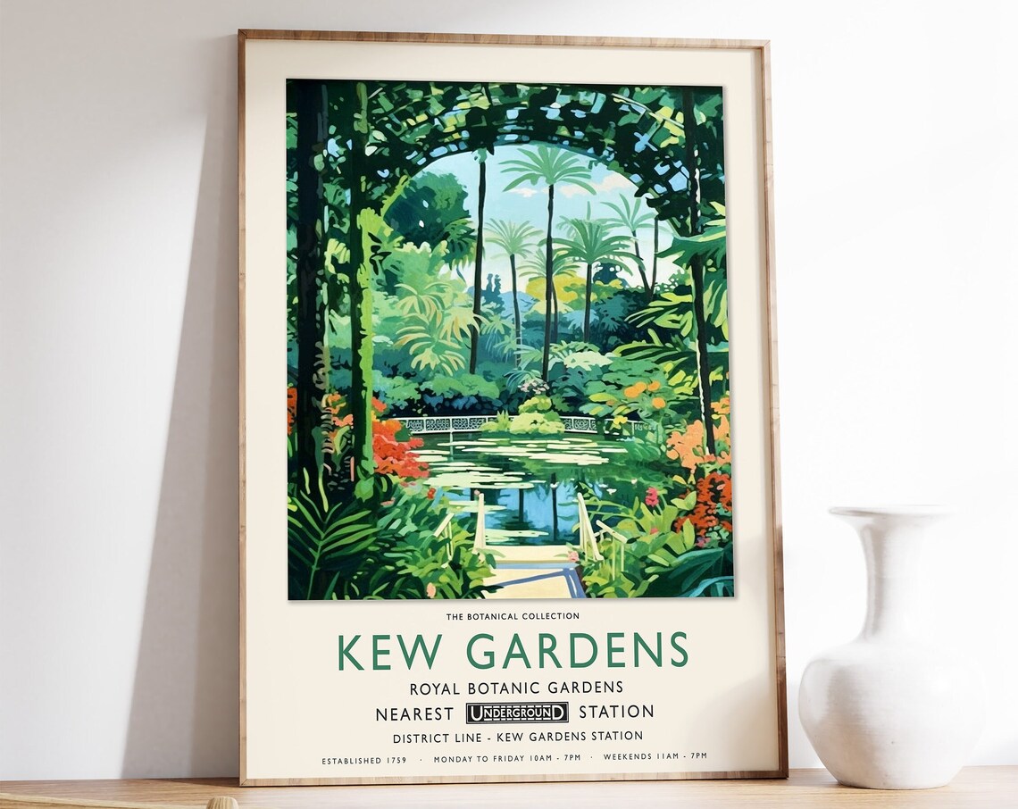 Kew Gardens Botanical Print, Vintage London Art