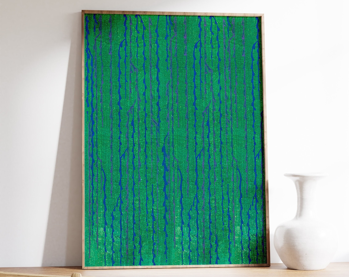 Japanese Woodblock Abstract Art Print, Shima Shima