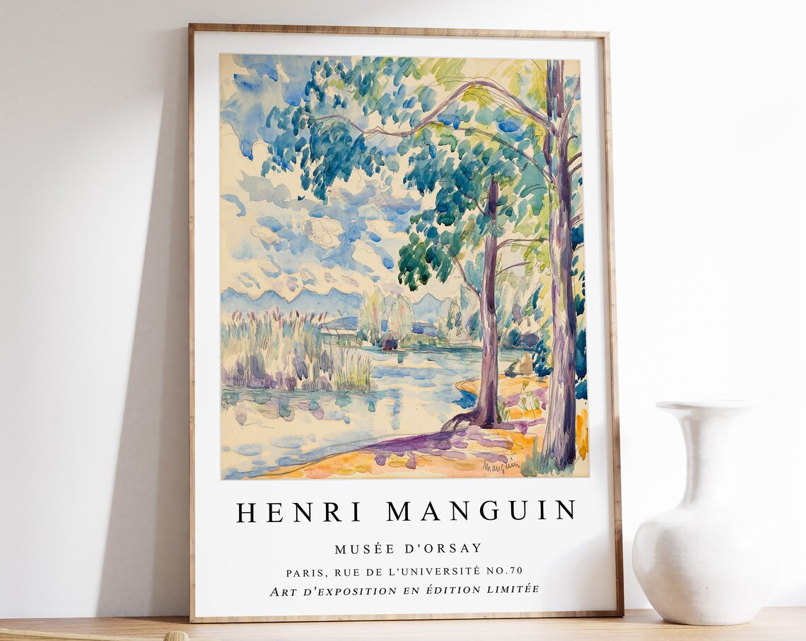 Henri Manguin Lakeside Tree Watercolor French Museum Art Poster