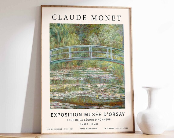 Claude Monet Japanese Bridge Water Lilies Musee d Orsay Exhibition Poster