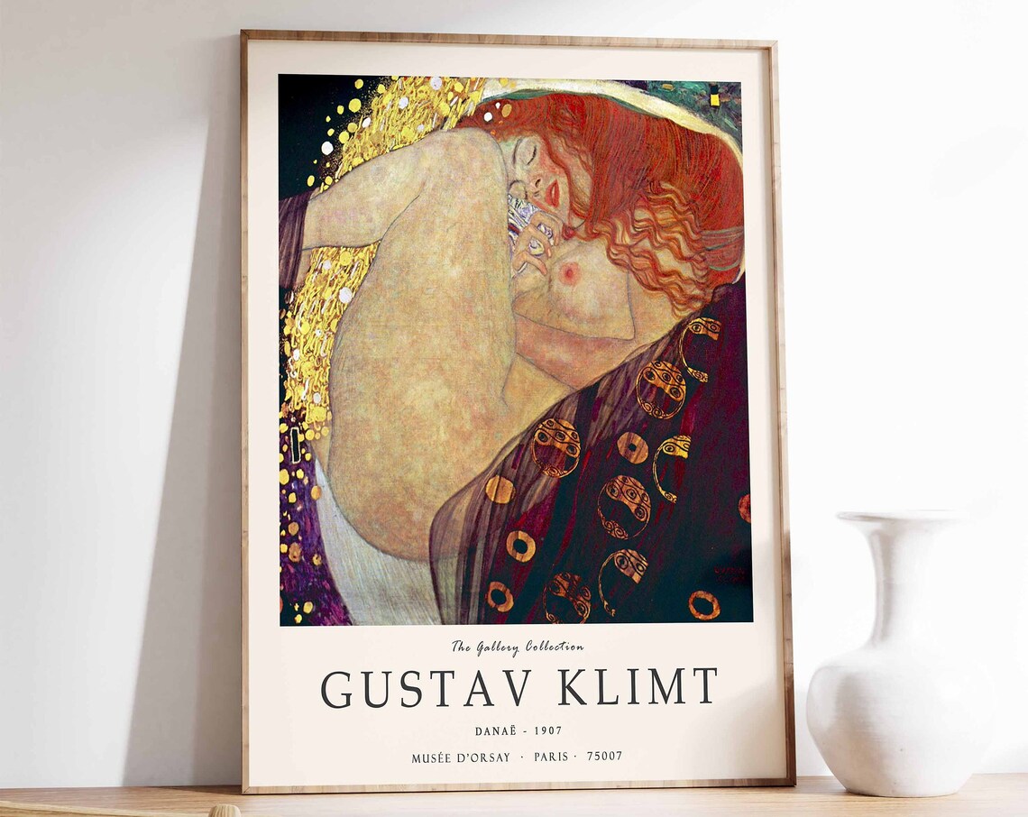 Gustav Klimt Danae Art Print, Art Nouveau Poster