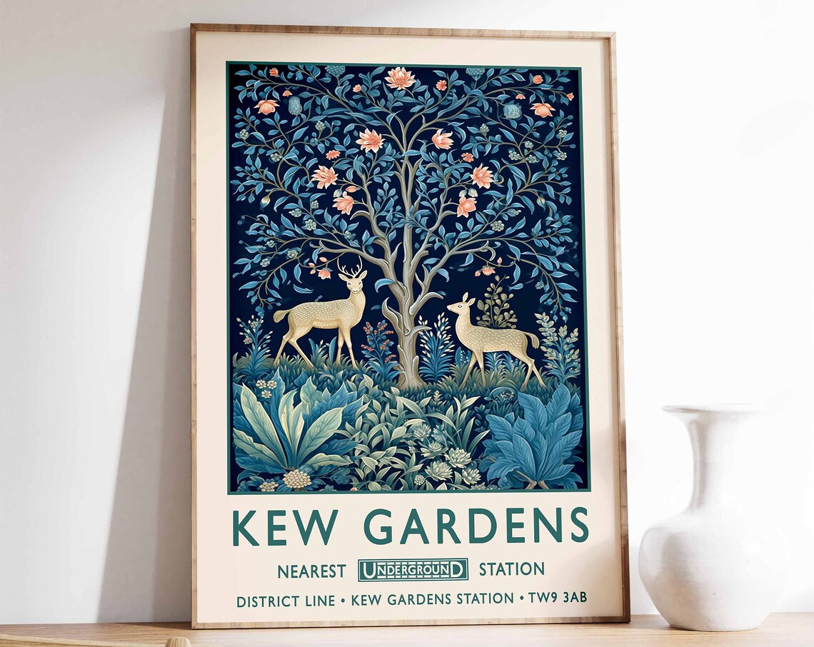 William Morris Forest With Deer Poster, Vintage Art