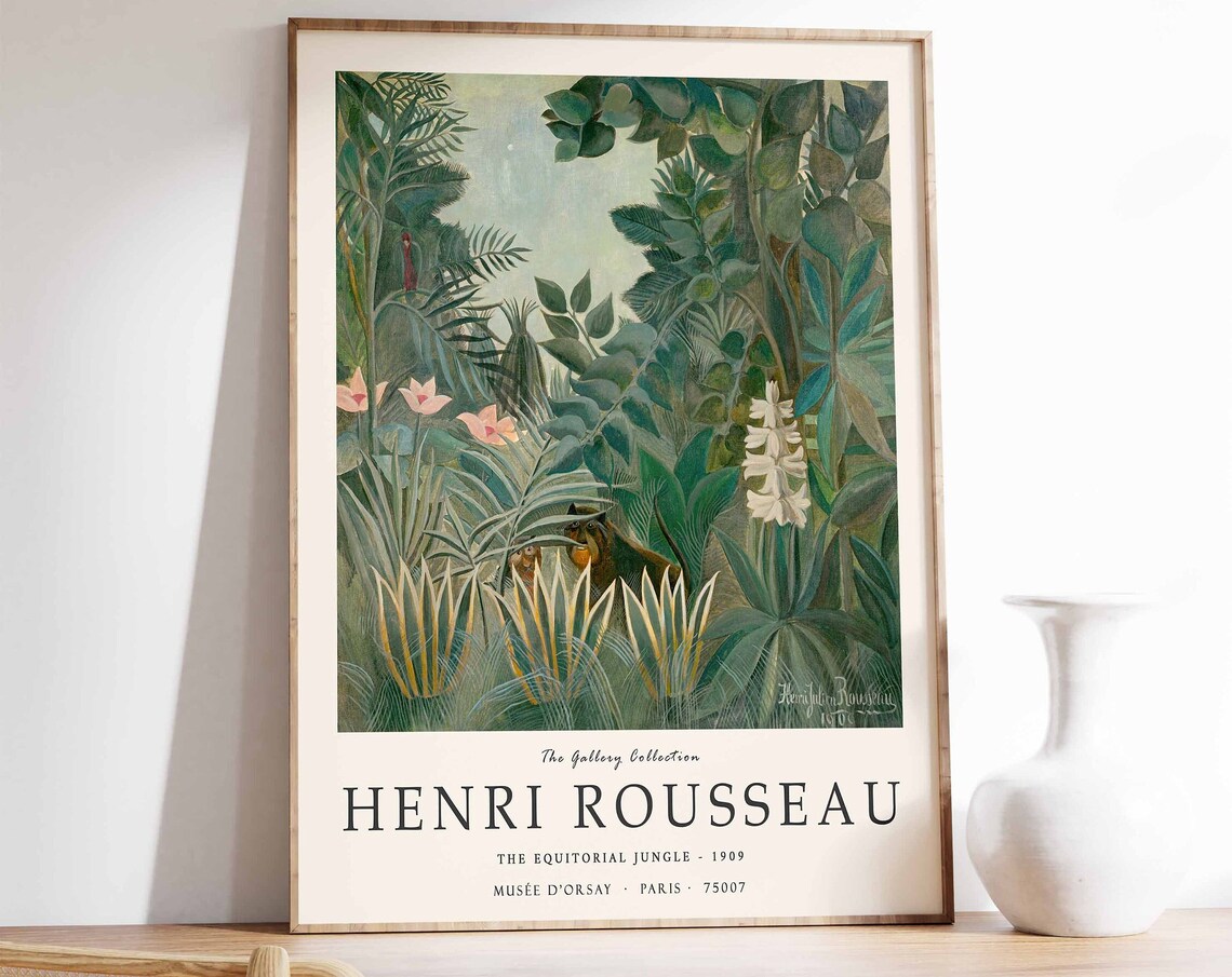 Henri Rousseau The Equatorial Jungle 1909 Gallery Art Poster
