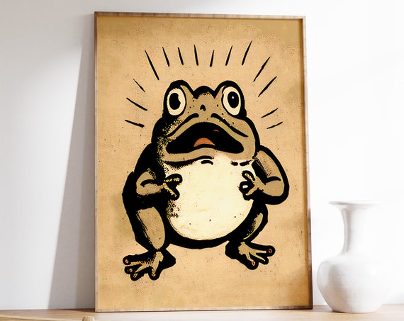 Matsumoto Hoji Poster Japanese Frog Print Funny Frog Print Vintage Japanese Art Print Japanese Decor Funny Animal Gift A1a2a3a4