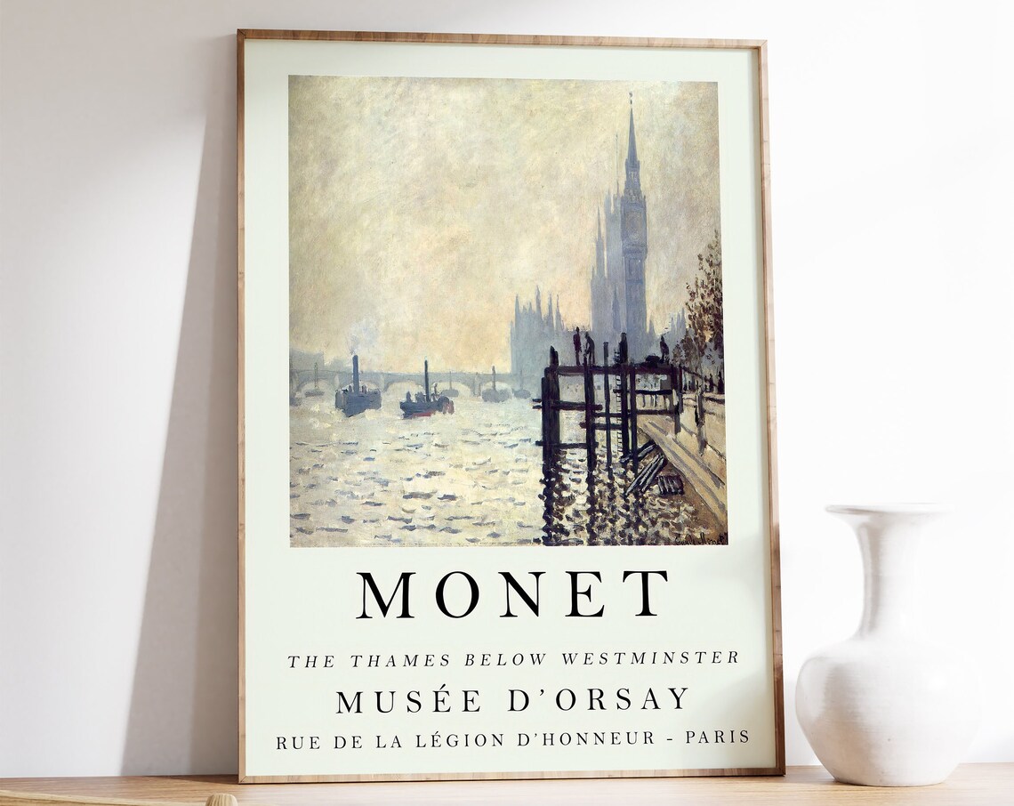 Monet Exhibition Poster, Thames Below Westminster London