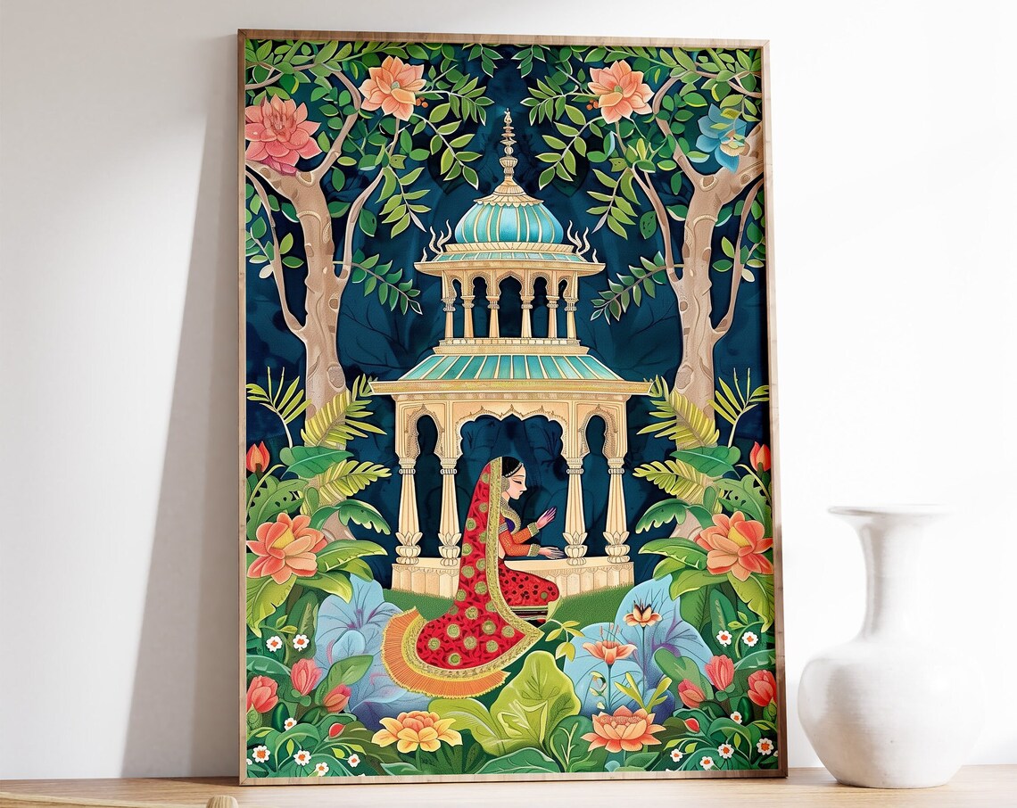 Indian Pichwai Traditional Floral Art Print