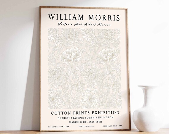 William Morris Cotton Prints Exhibition V&A Museum London Poster