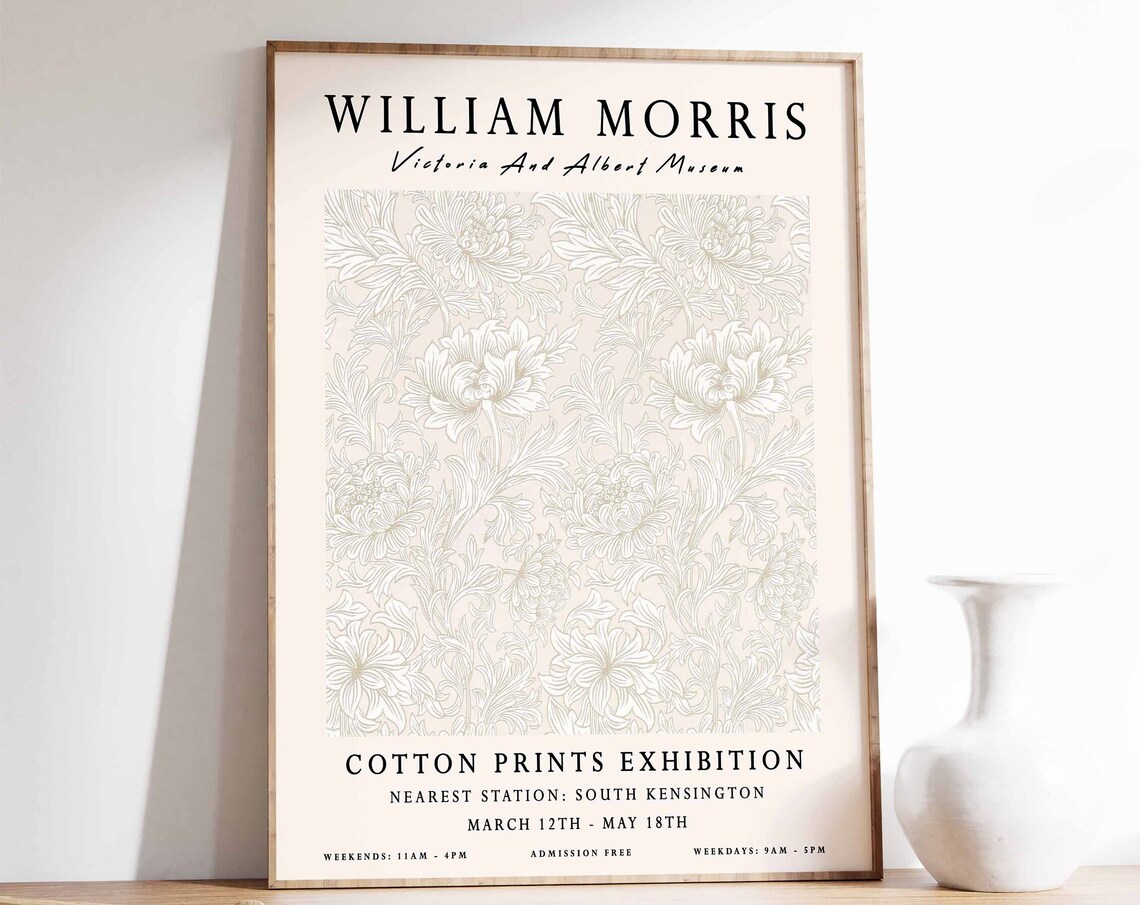 William Morris Cotton Prints Exhibition V&A Museum London Poster