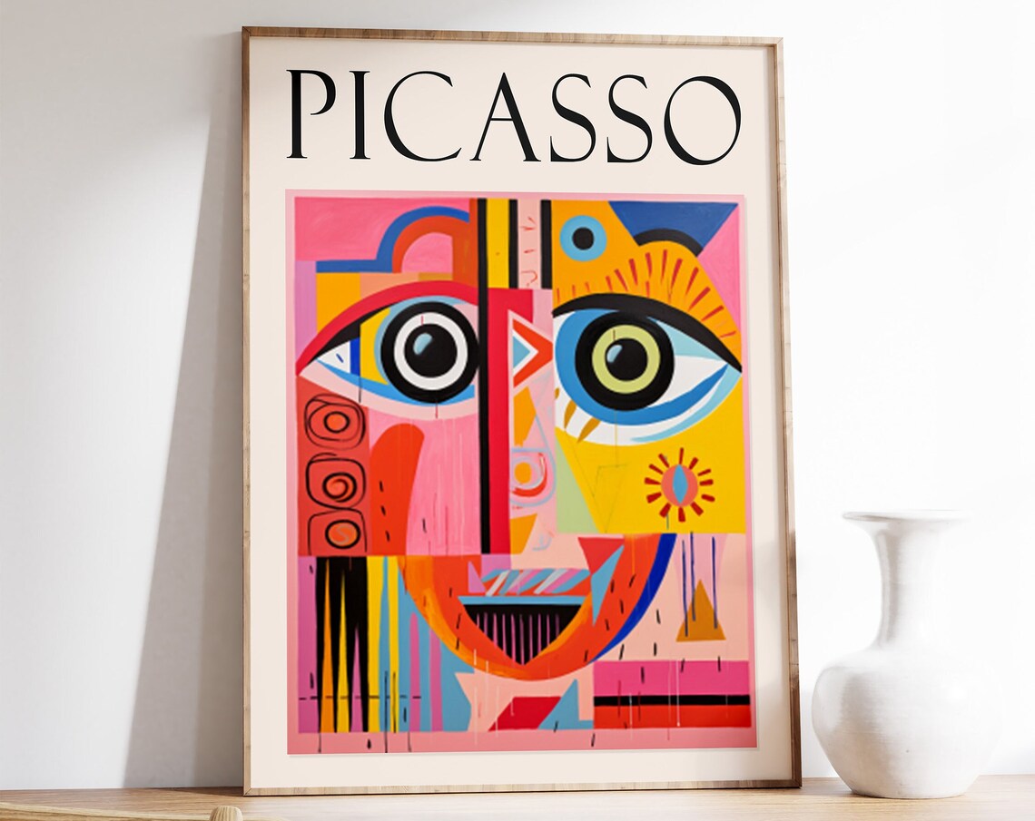 Picasso Abstract Faces Exhibition Poster, Boho Print