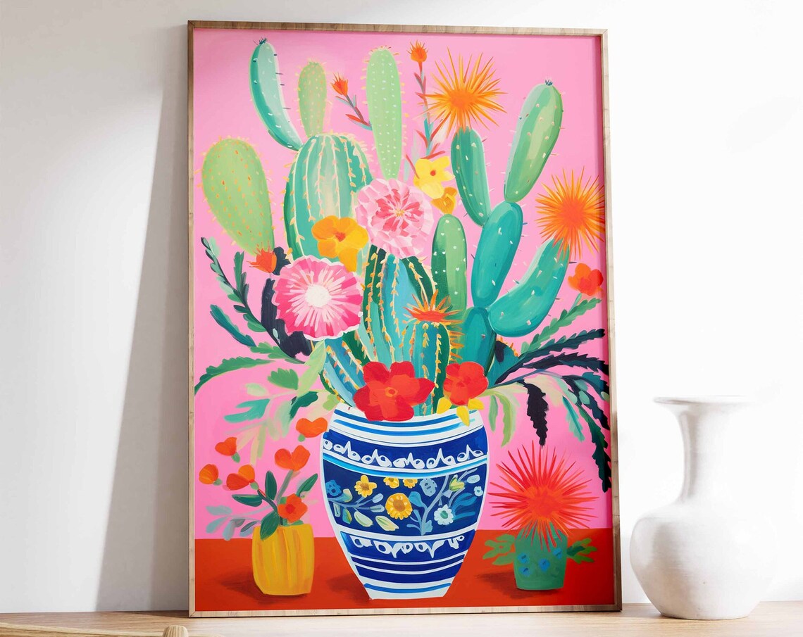 Mexican Cactus Vintage Poster, Latin Decor