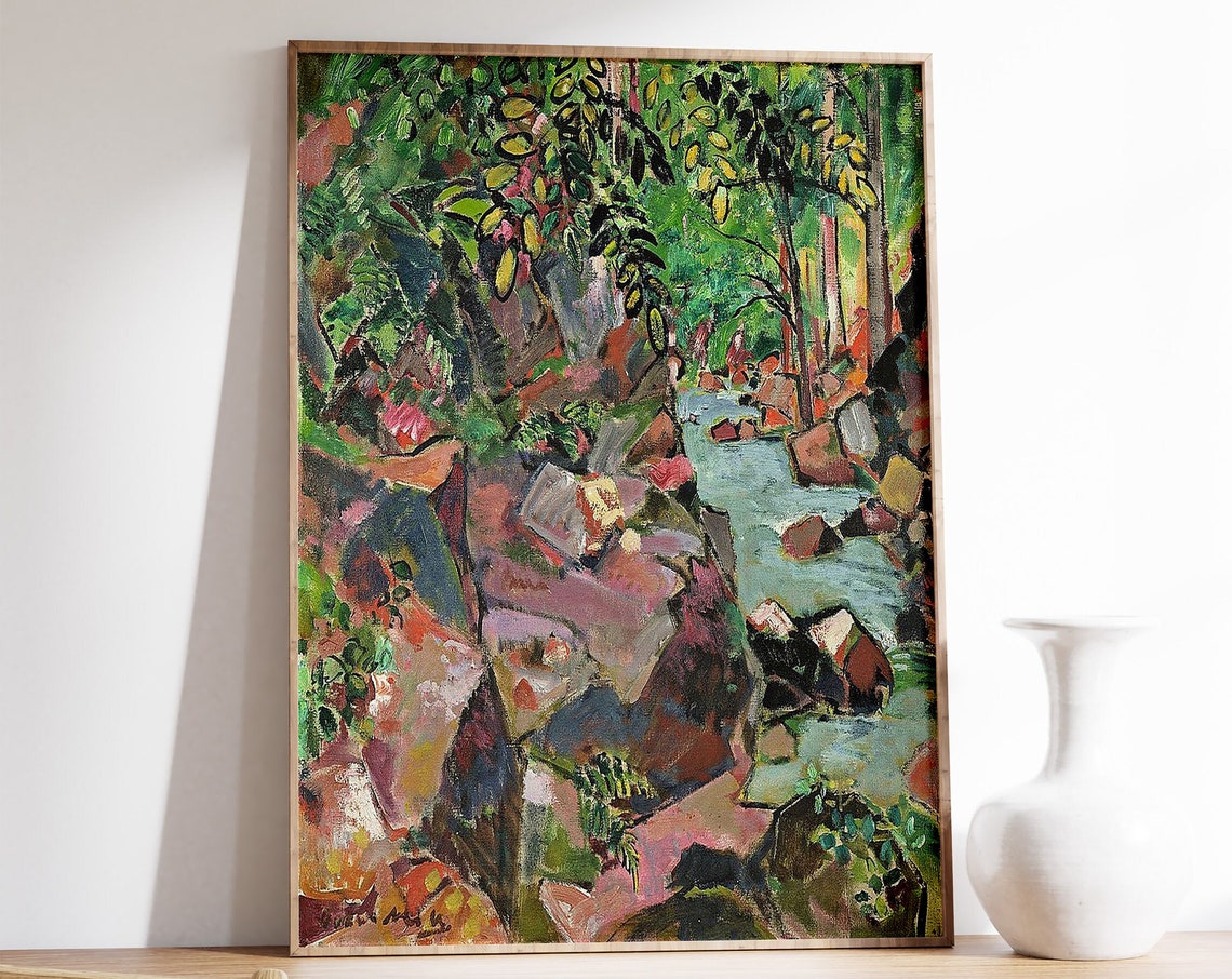 Oskar Moll Felsen Am Bach Fauvist Rocky Stream Landscape Poster