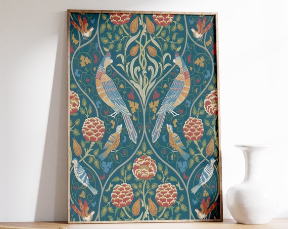 William Morris Vintage Floral Art Print, Botanical Decor