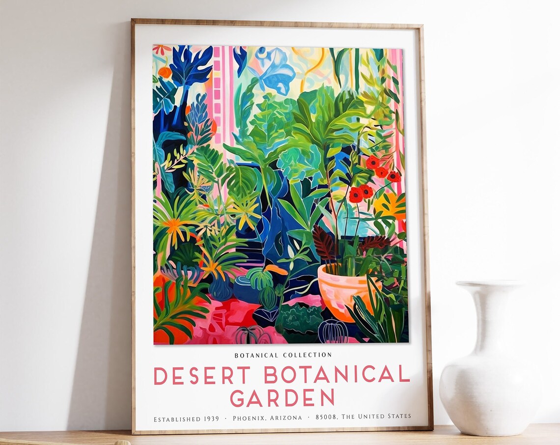 Desert Botanical Garden Phoenix Arizona Tropical Plants Art Poster