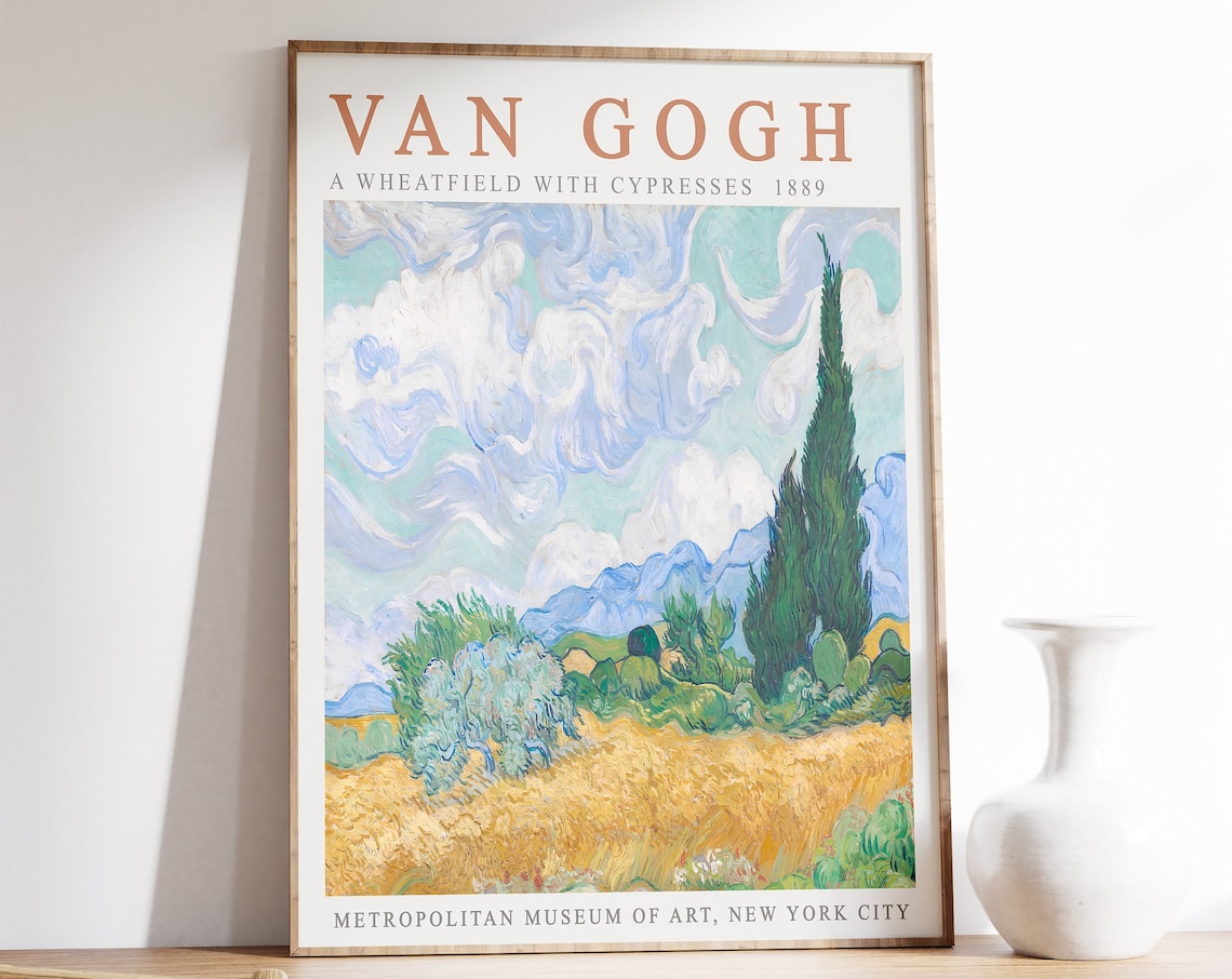 Van Gogh Wheatfield With Cypresses Art Print
