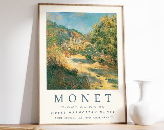Claude Monet Poster The Road To Monte Carlo Monet Print Vintage French Home Decor Floral Print Floral Decor Gift A1a2a3a4