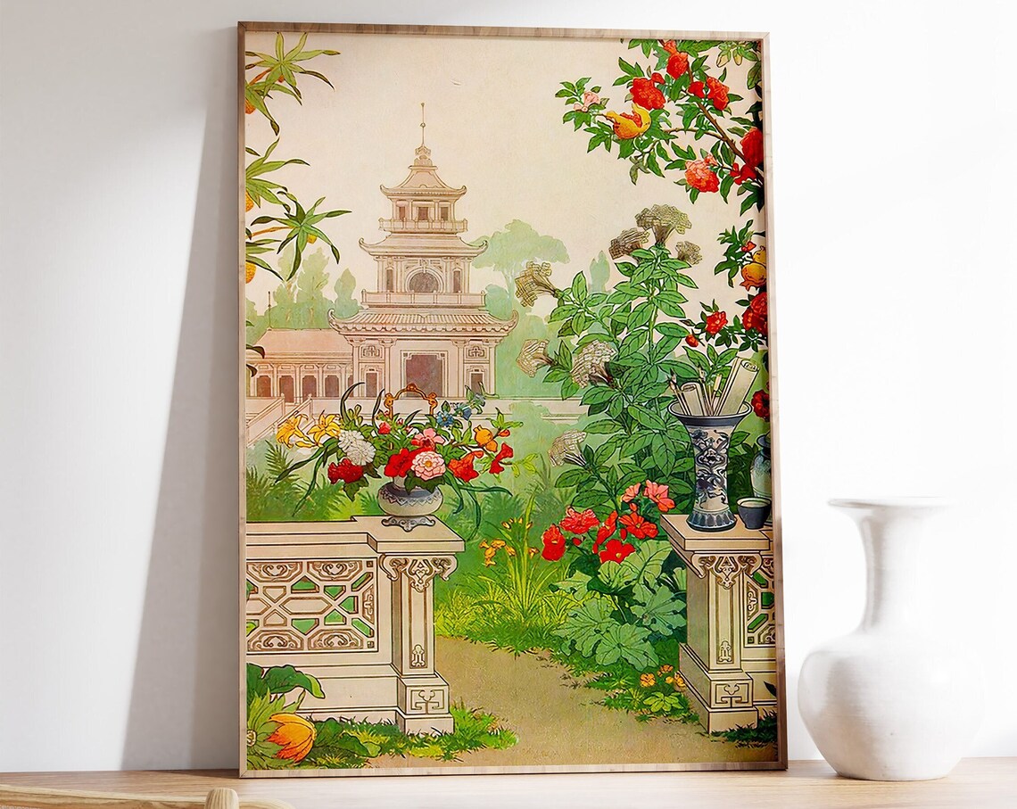 Indian Floral Exhibition Vintage Pichwai Art Print