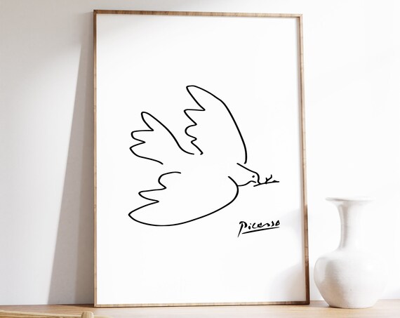 Picasso Line Art Poster The Bird Animal Art Bird Print Minimalist Poster Vintage Print Gallery Quality Ideal Gift Wall Art Decor