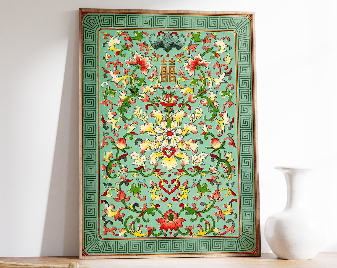 Chinese Vintage Art Print, Traditional Oriental Style