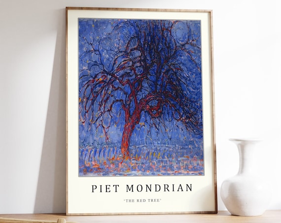 Piet Mondrian The Red Tree Expressionist Blue Tree Art Poster