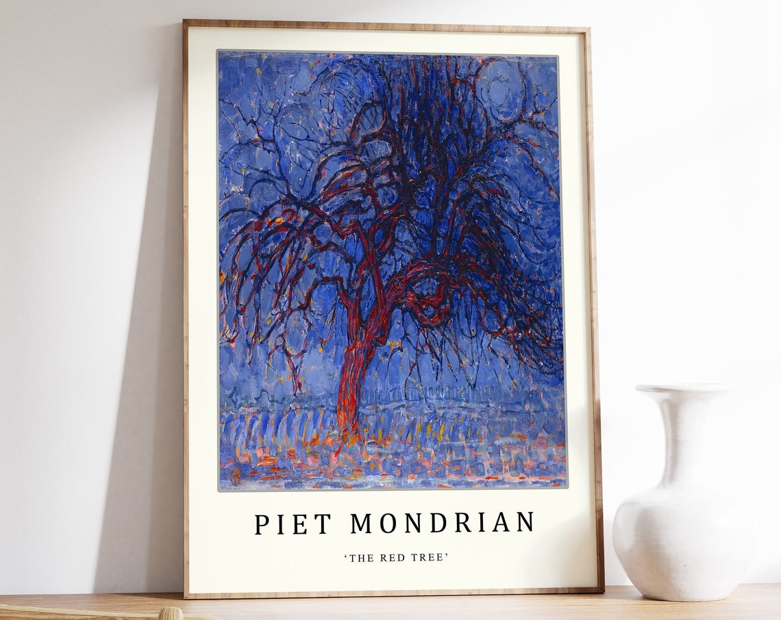 Piet Mondrian The Red Tree Expressionist Blue Tree Art Poster