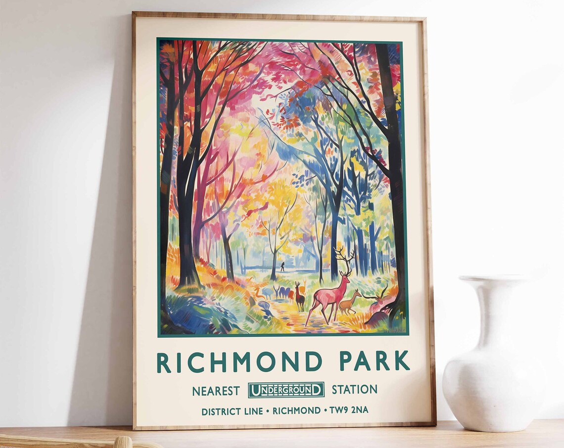 Richmond Park Vintage London Botanical Art Print