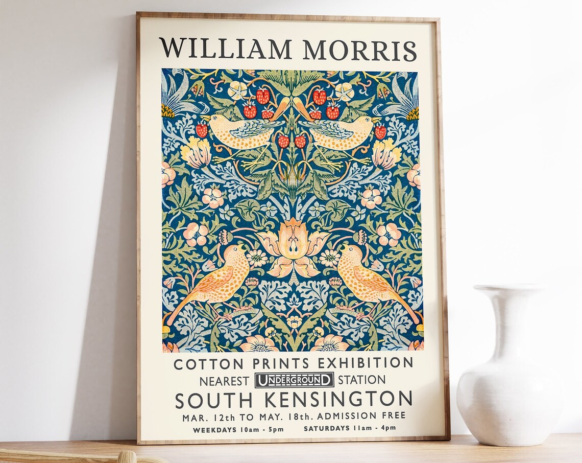 William Morris Vintage Exhibition Poster Print