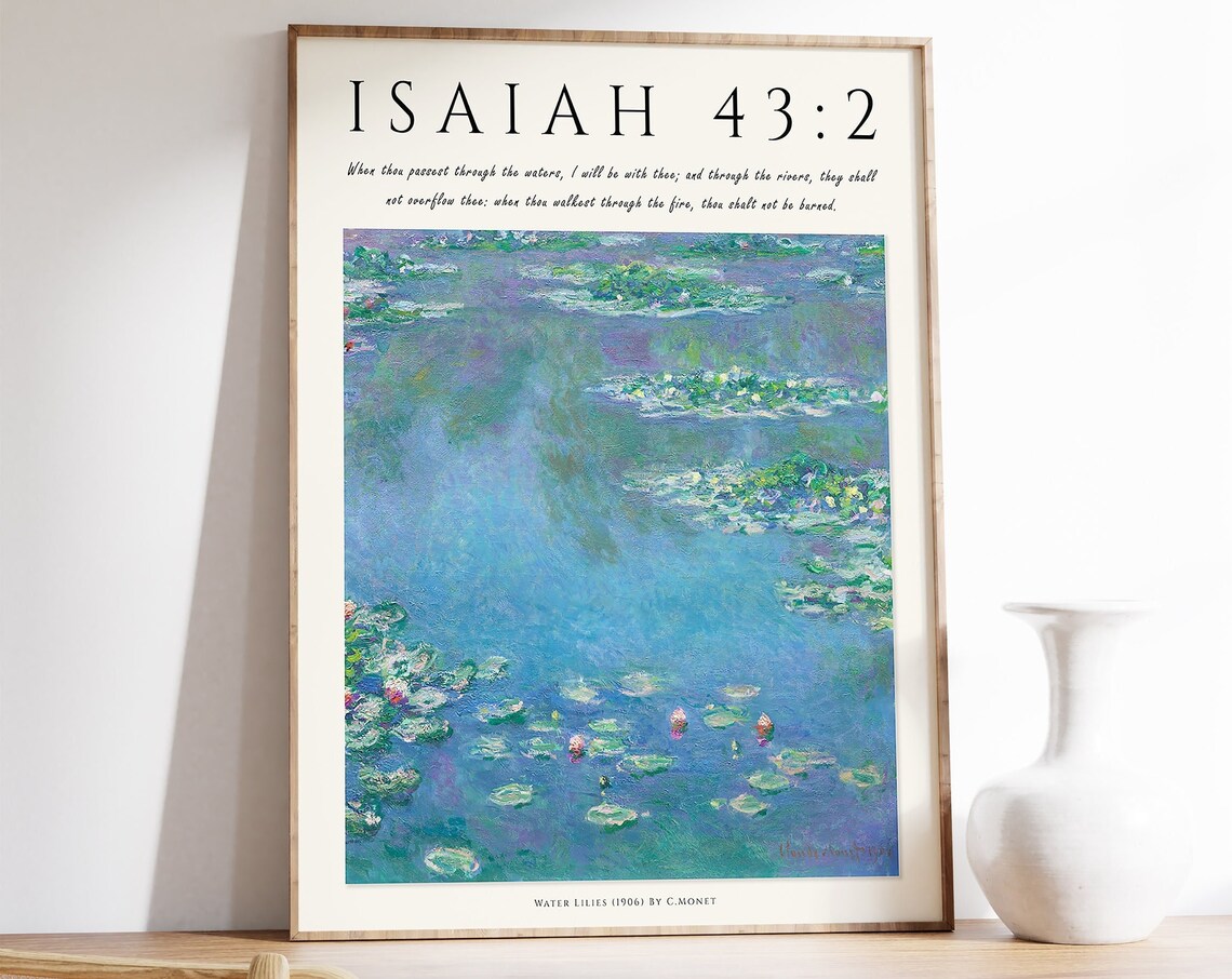 Monet-Inspired Bible Verse Floral Art Print